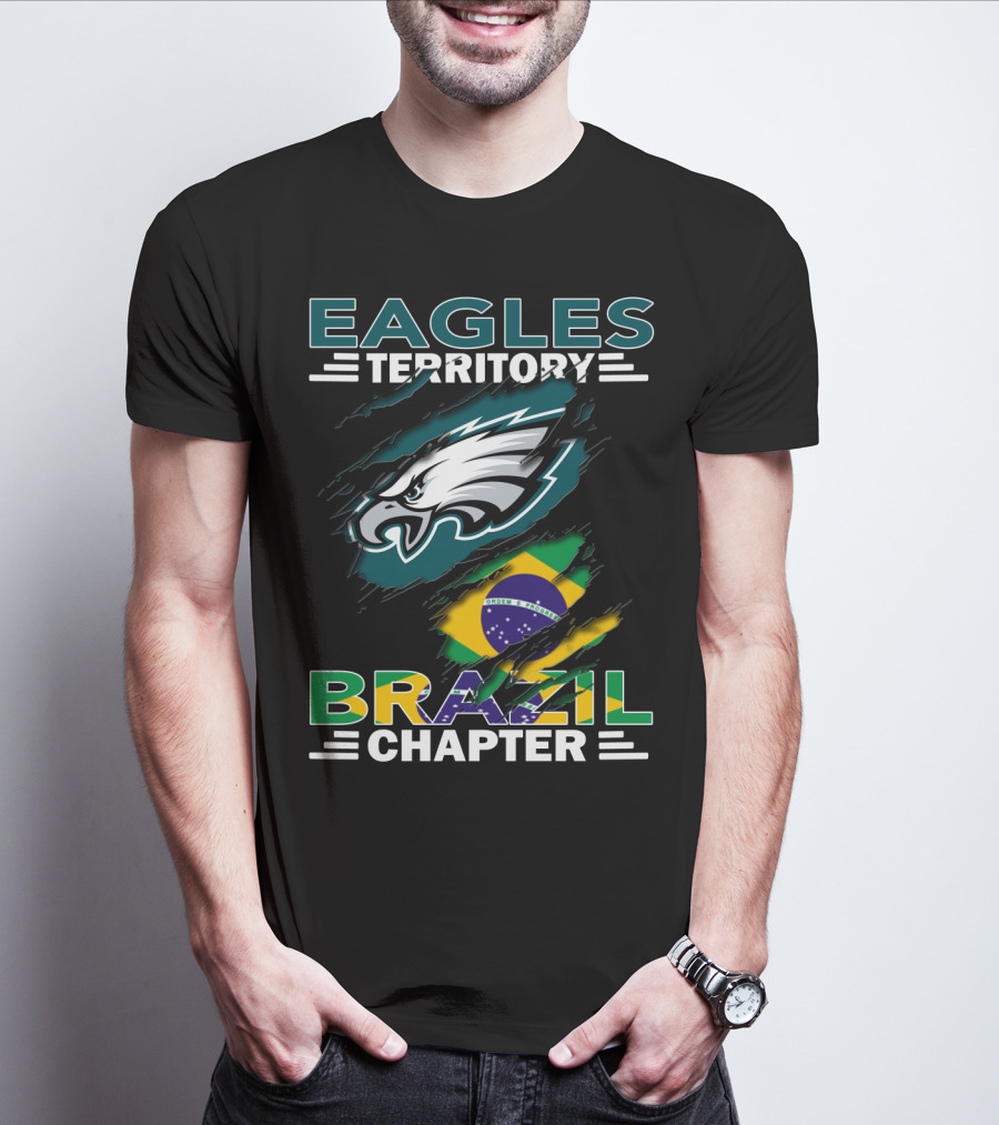 Eagles Territory Brazil Chapter Fan Logo With Brazil Flag Elements T-Shirt