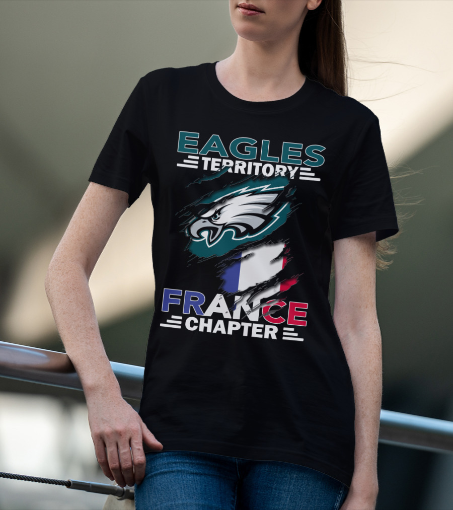 Eagles Territory France Chapter Flag And Eagle T-Shirt