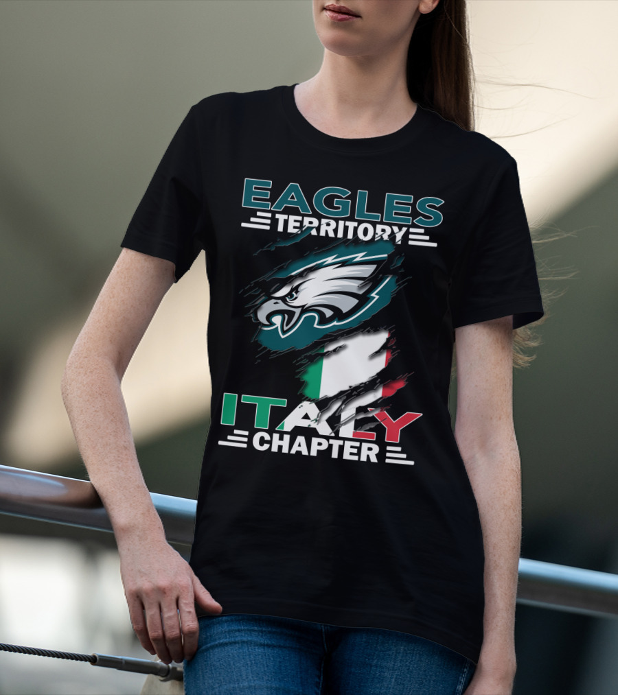 Eagles Territory Italy Chapter Philadelphia Flag T-Shirt