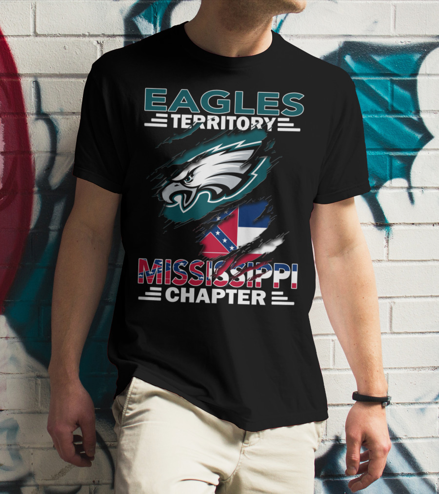 Eagles Territory Mississippi Chapter Confederate Flag Emblem T-Shirt