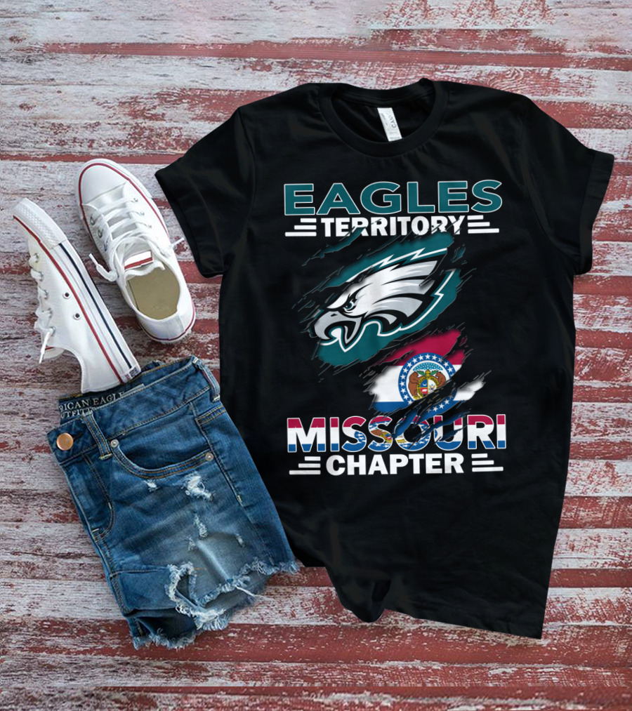 Eagles Territory Missouri Chapter Flag And Eagle Head T-Shirt