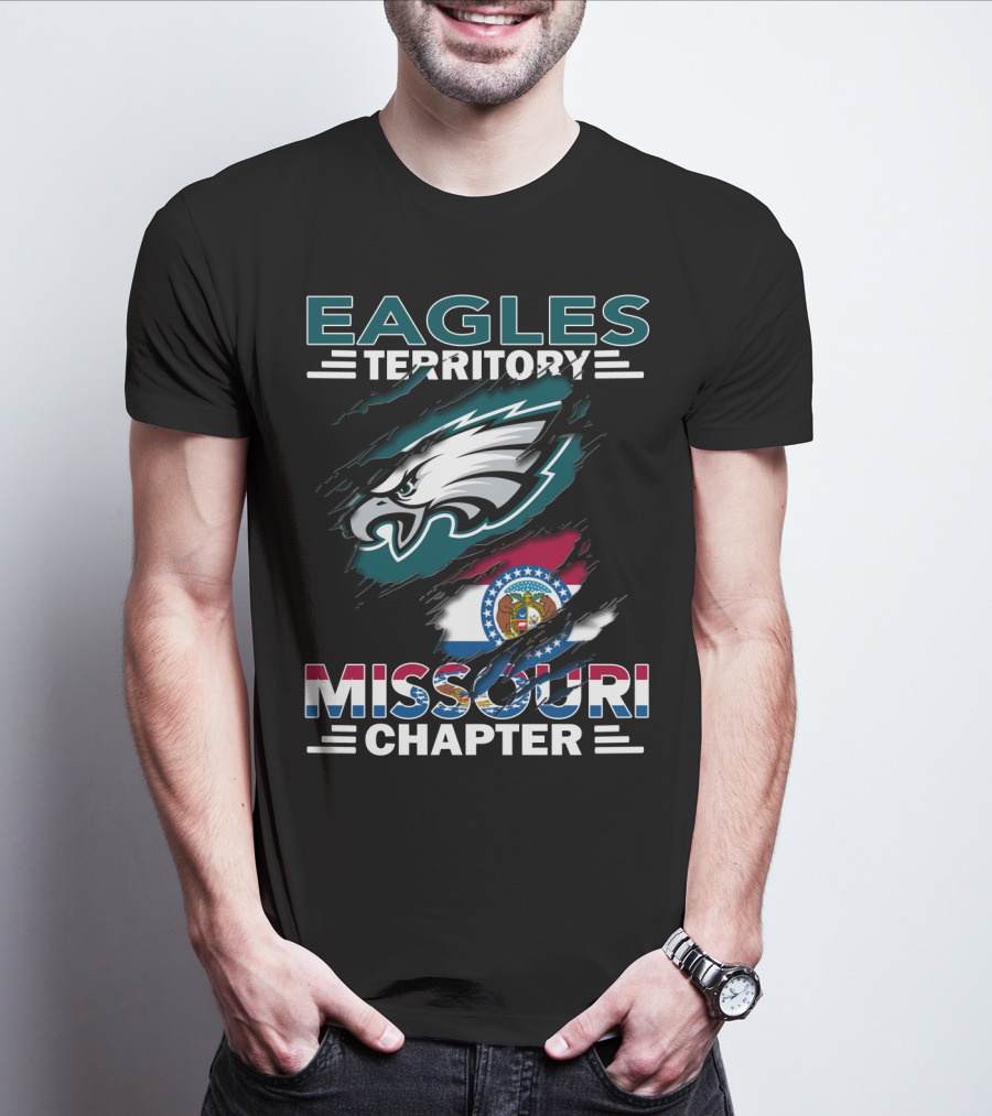 Eagles Territory Missouri Chapter Flag And Eagle Head T-Shirt