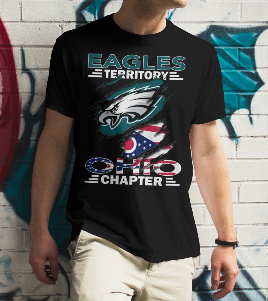 Eagles Territory Ohio Chapter Logo With American Flag Elements T-Shirt