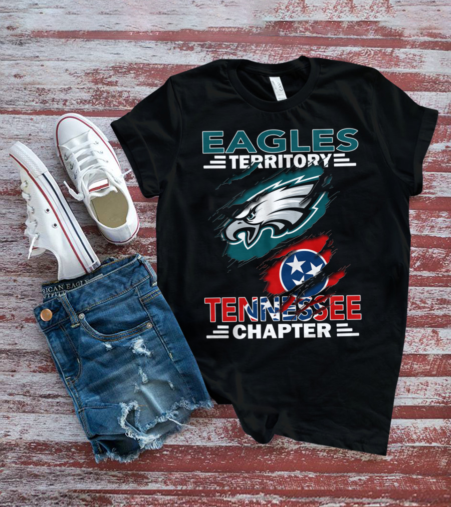 Eagles Territory Tennessee Chapter Philadelphia Eagles Tennessee Flag T-Shirt