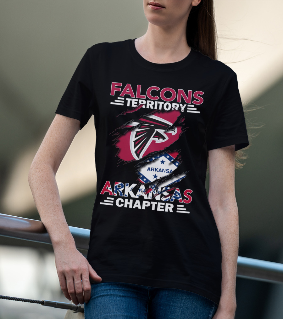 Falcons Territory Arkansas Chapter Falcons Logo And Arkansas Shape T-Shirt
