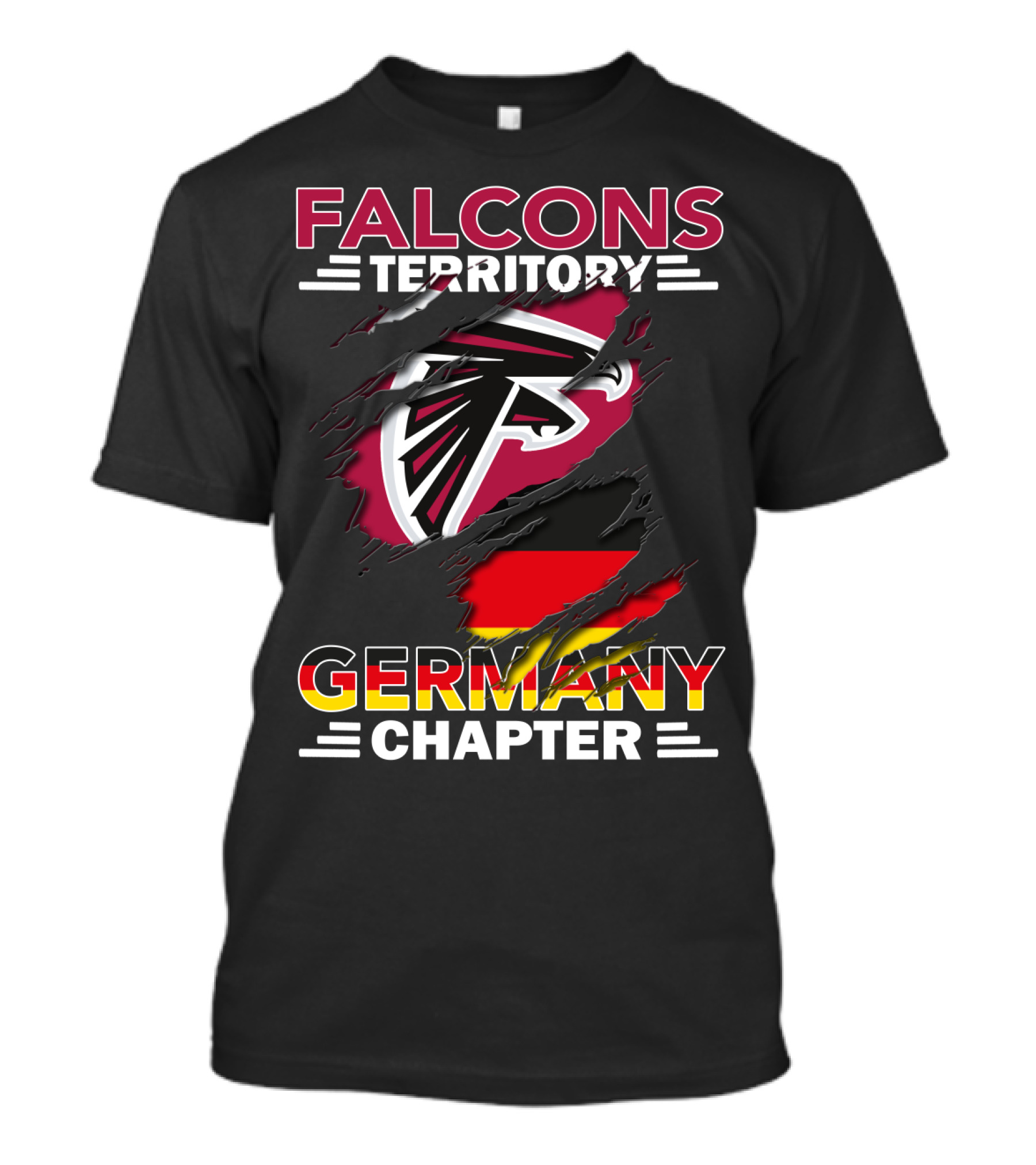 Falcons Territory Germany Chapter Logo With Flag Fusion T-Shirt