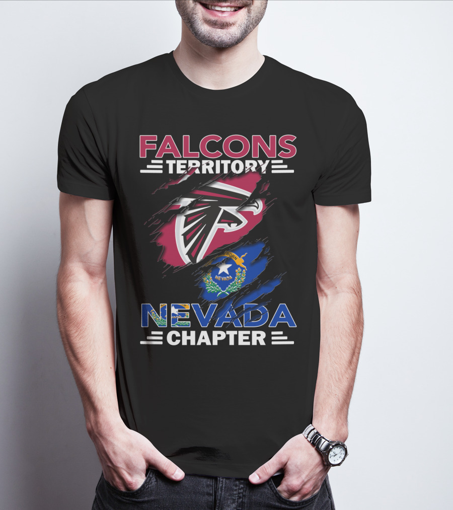 Falcons Territory Nevada Chapter Rip Design With Logo And State Flag T-Shirt