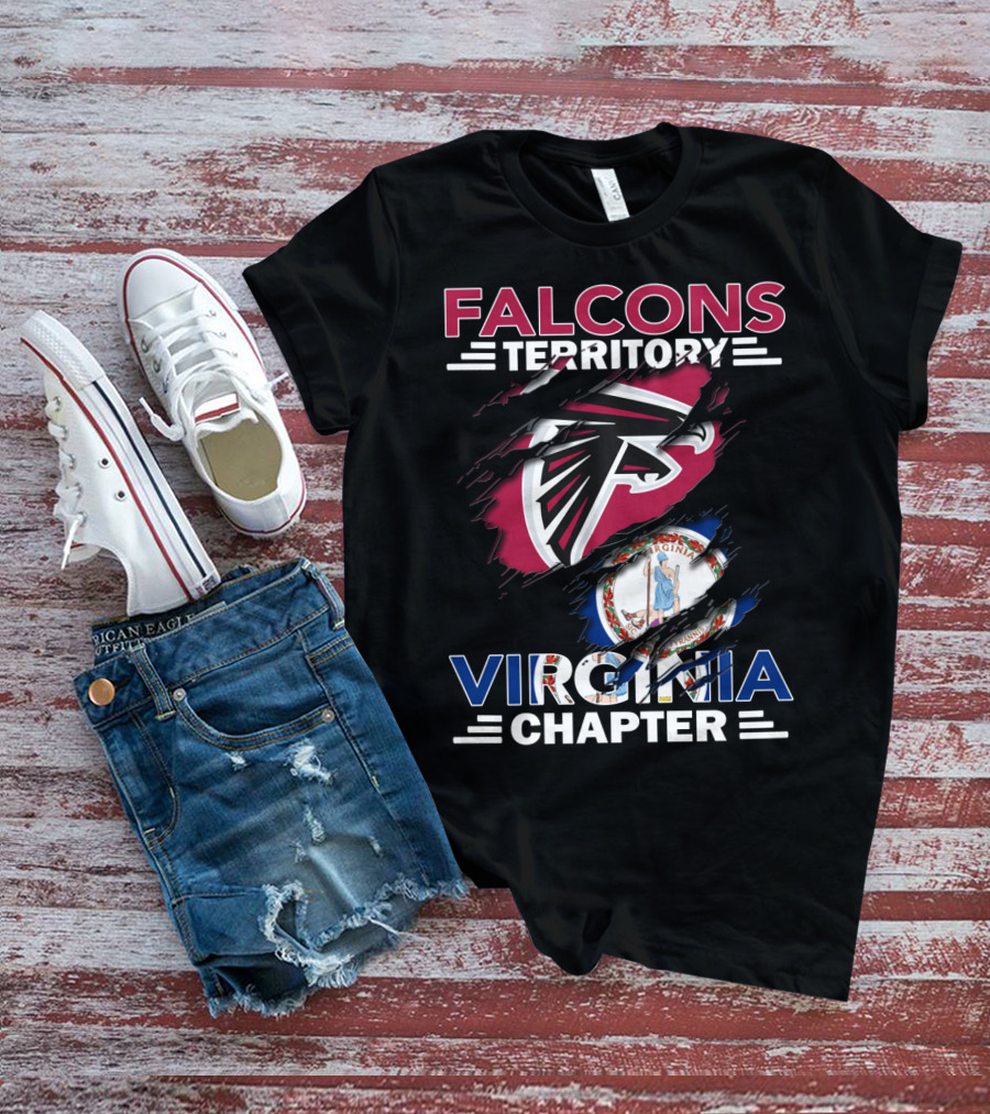 Falcons Territory Virginia Chapter Logo With State Emblem T-Shirt