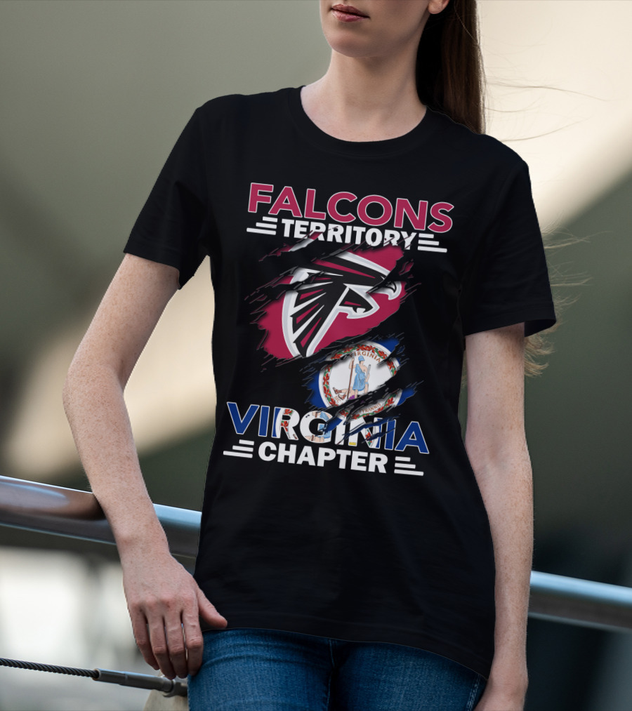 Falcons Territory Virginia Chapter Logo With State Emblem T-Shirt