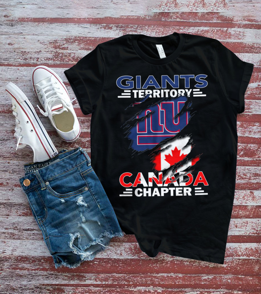 Giants Territory Canada Chapter NY Giants Canada Flag T-Shirt