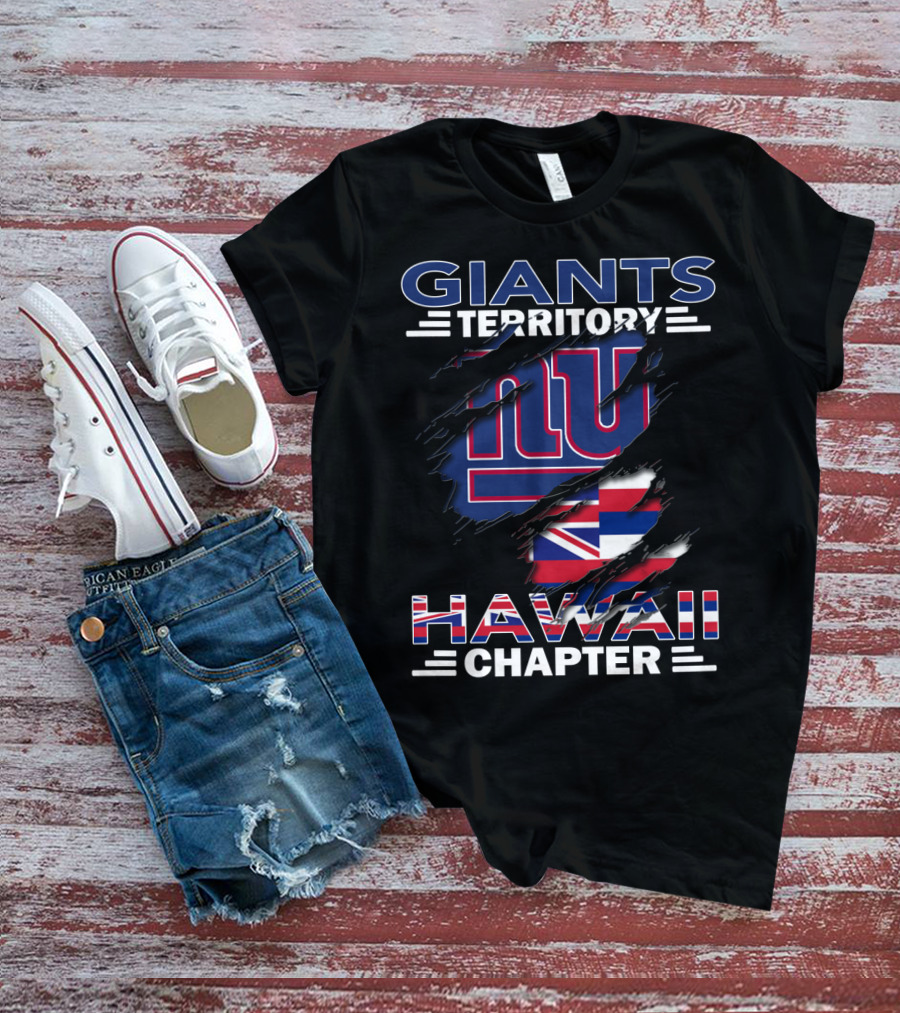 Giants Territory Hawaii Chapter NY Logo Hawaiian Flag T-Shirt