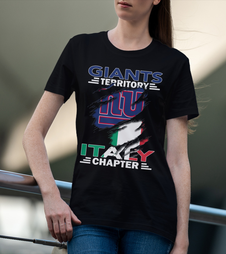 Giants Territory Italy Chapter NY Logo Italian Flag T-Shirt