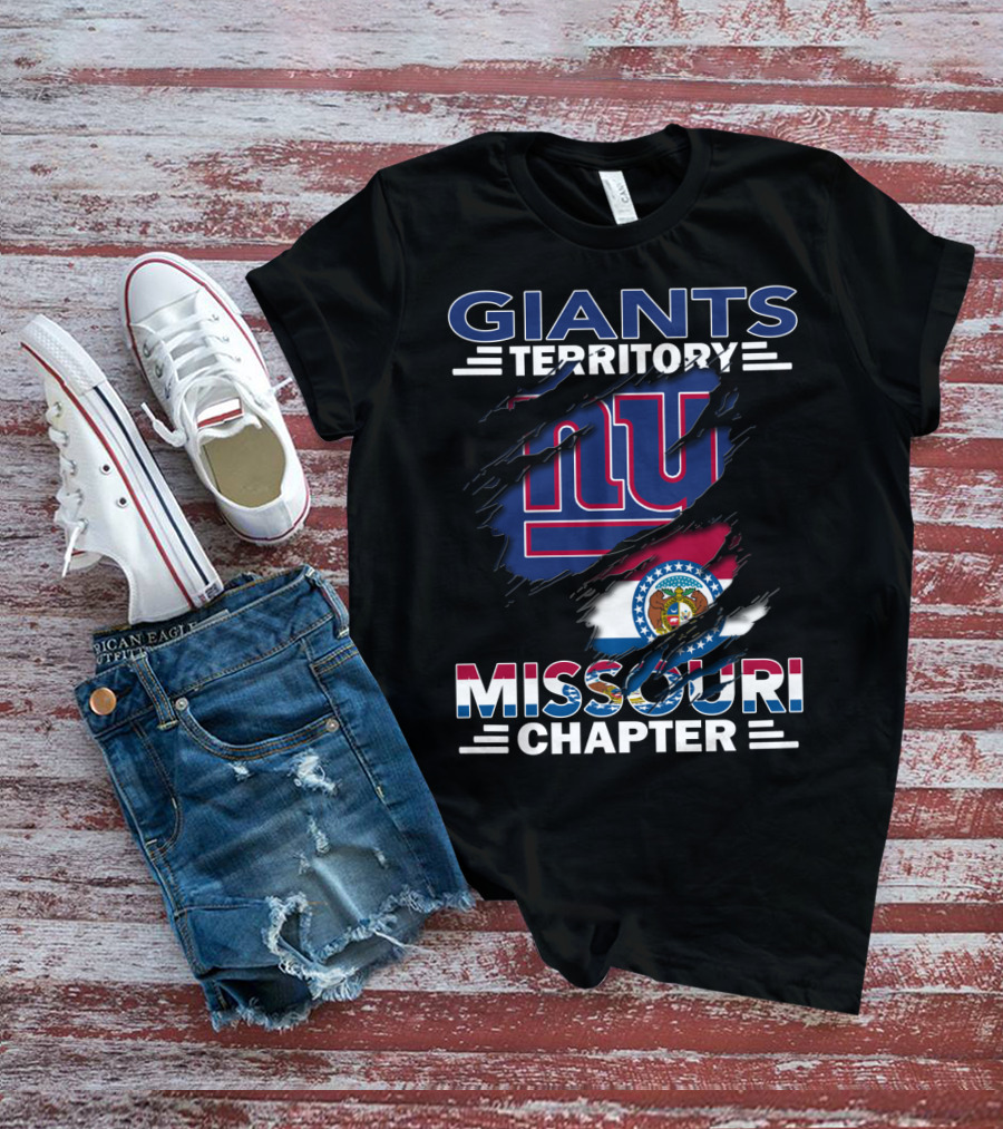 Giants Territory Missouri Chapter NY Logo With Missouri State Flag Elements T-Shirt