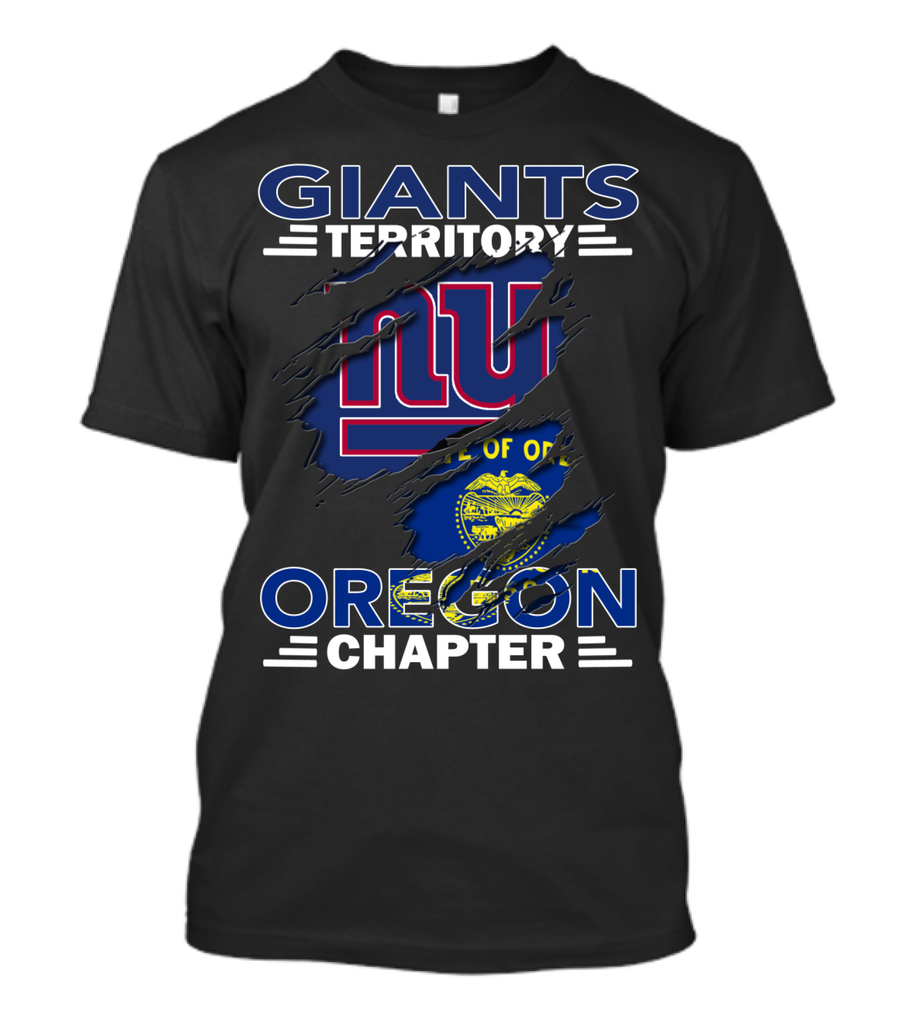 Giants Territory Oregon Chapter New York Giants And Oregon State Flag T-Shirt