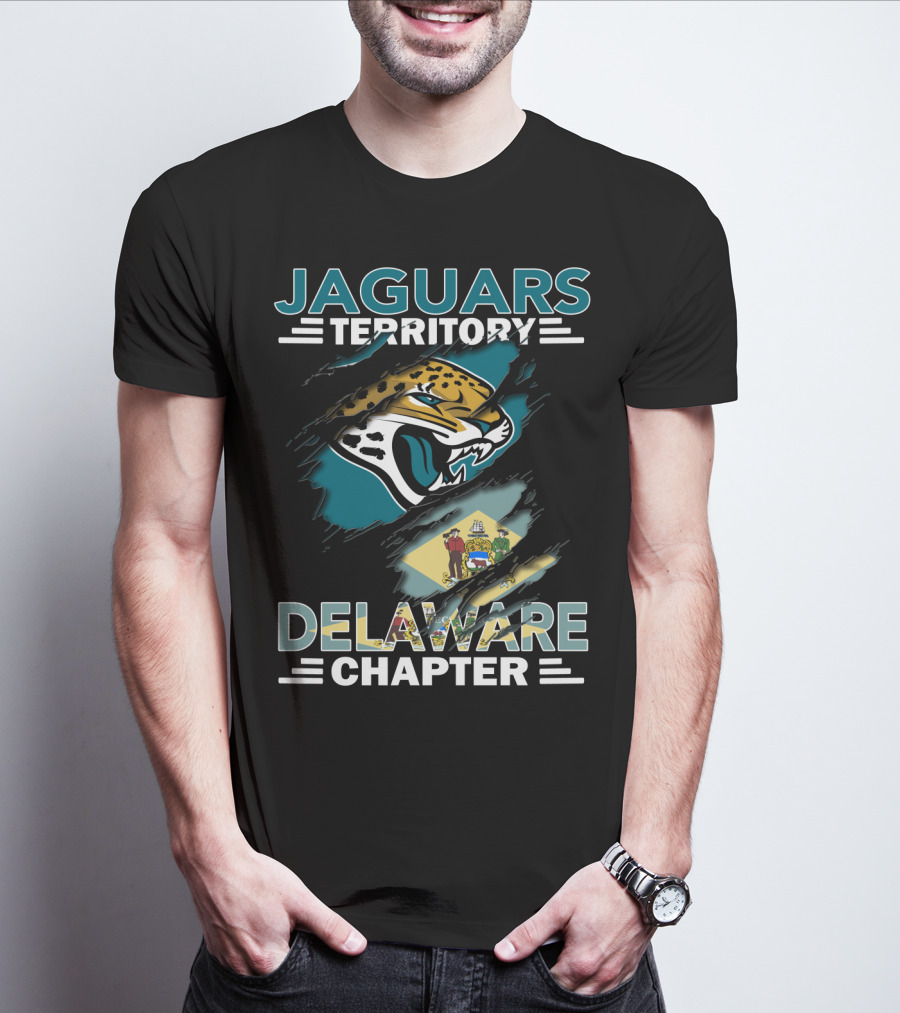 Jaguars Territory Delaware Chapter Logo With State Flag T-Shirt