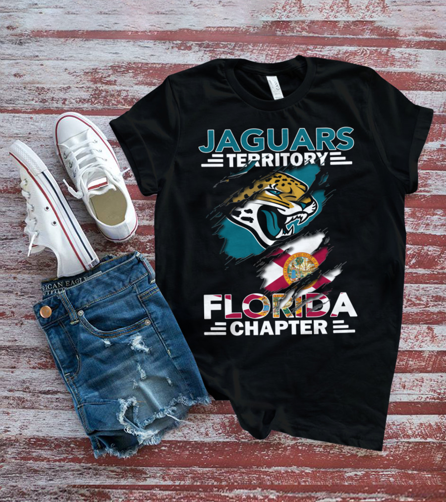 Jaguars Territory Florida Chapter With Logo And State Flag Elements T-Shirt