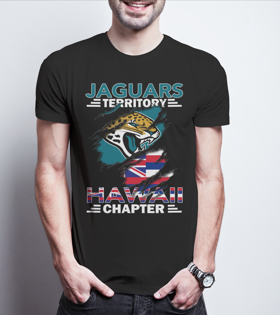 Jaguars Territory Hawaii Chapter Flag Rips With Jaguar T-Shirt