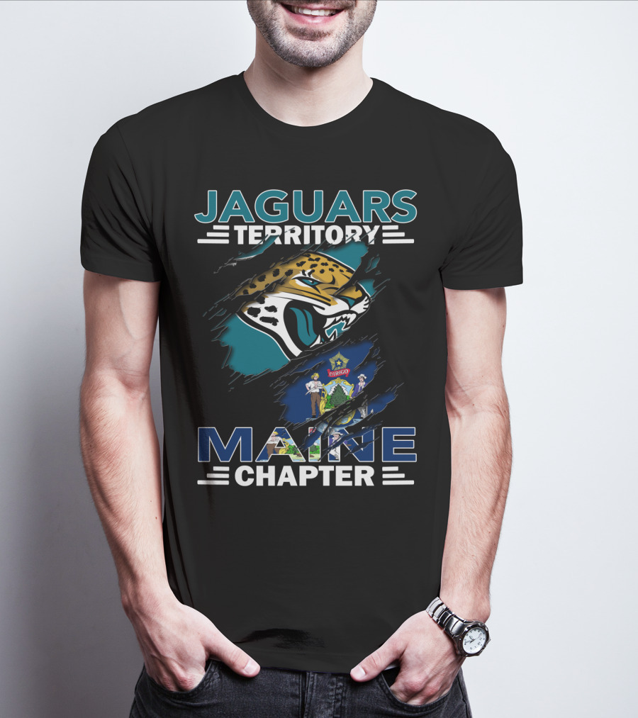 Jaguars Territory Maine Chapter With Logo And State Emblem T-Shirt
