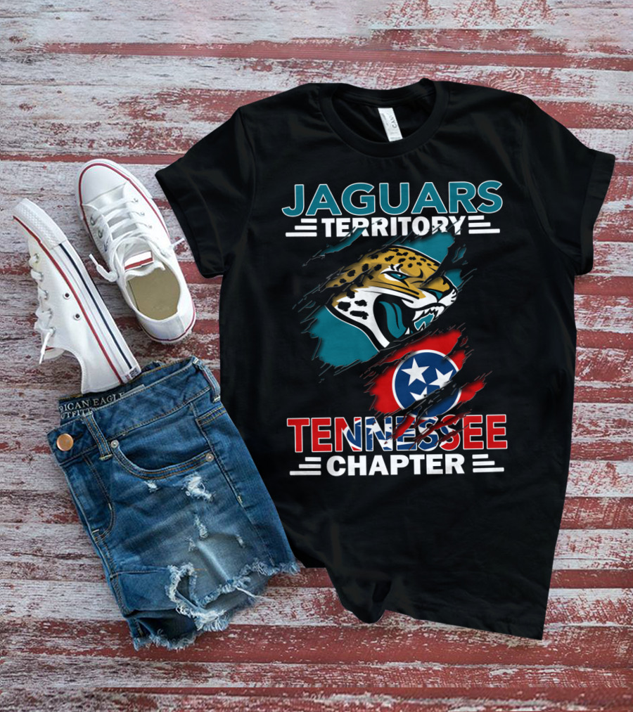 Jaguars Territory Tennessee Chapter Logo With Jaguar And Tennessee Flag T-Shirt