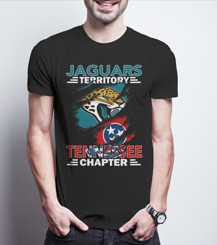 Jaguars Territory Tennessee Chapter Logo With Jaguar And Tennessee Flag T-Shirt
