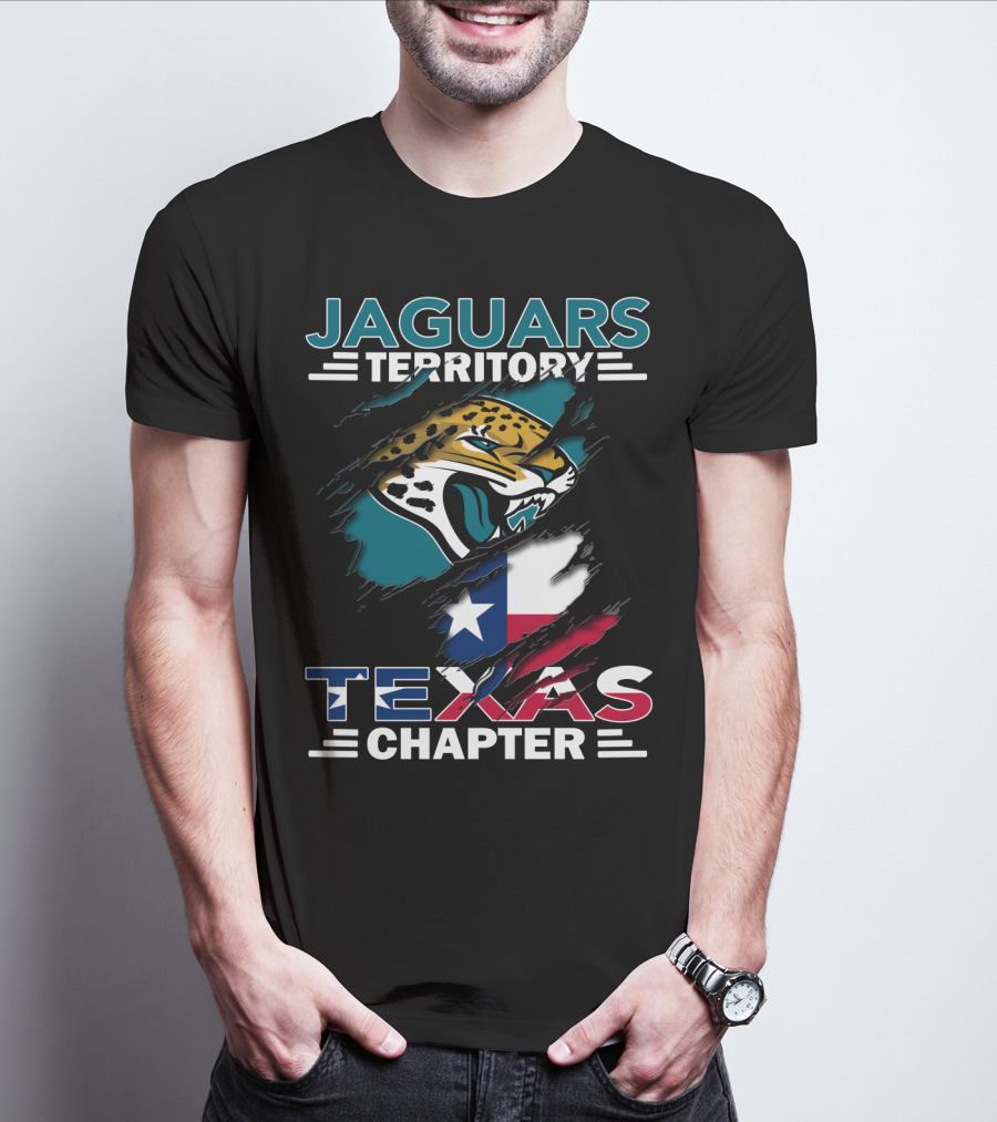 Jaguars Territory Texas Chapter With Texas Flag And Jaguar T-Shirt