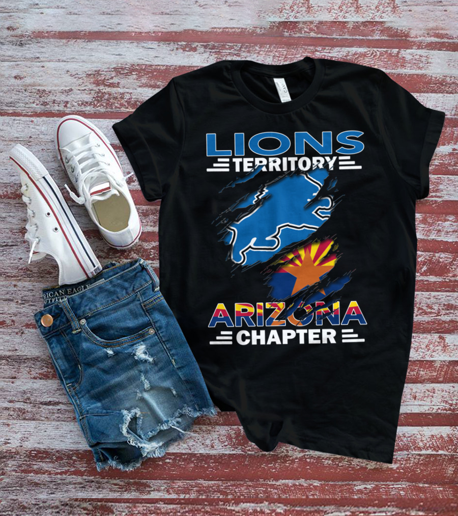 Lions Territory Arizona Chapter NFL Fan Shirt Arizona Flag And Lions T-Shirt