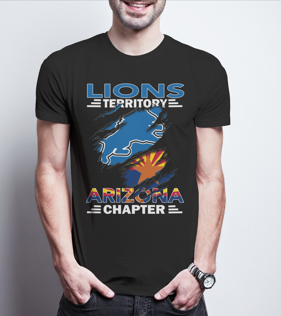 Lions Territory Arizona Chapter NFL Fan Shirt Arizona Flag And Lions T-Shirt