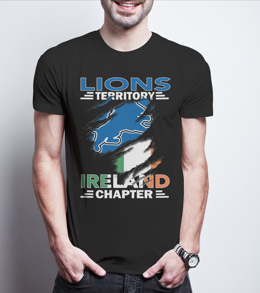 Lions Territory Detroit Ireland Chapter Irish Flag T-Shirt