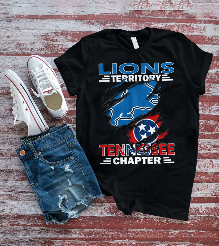 Lions Territory Tennessee Chapter Rip Through State Flag T-Shirt