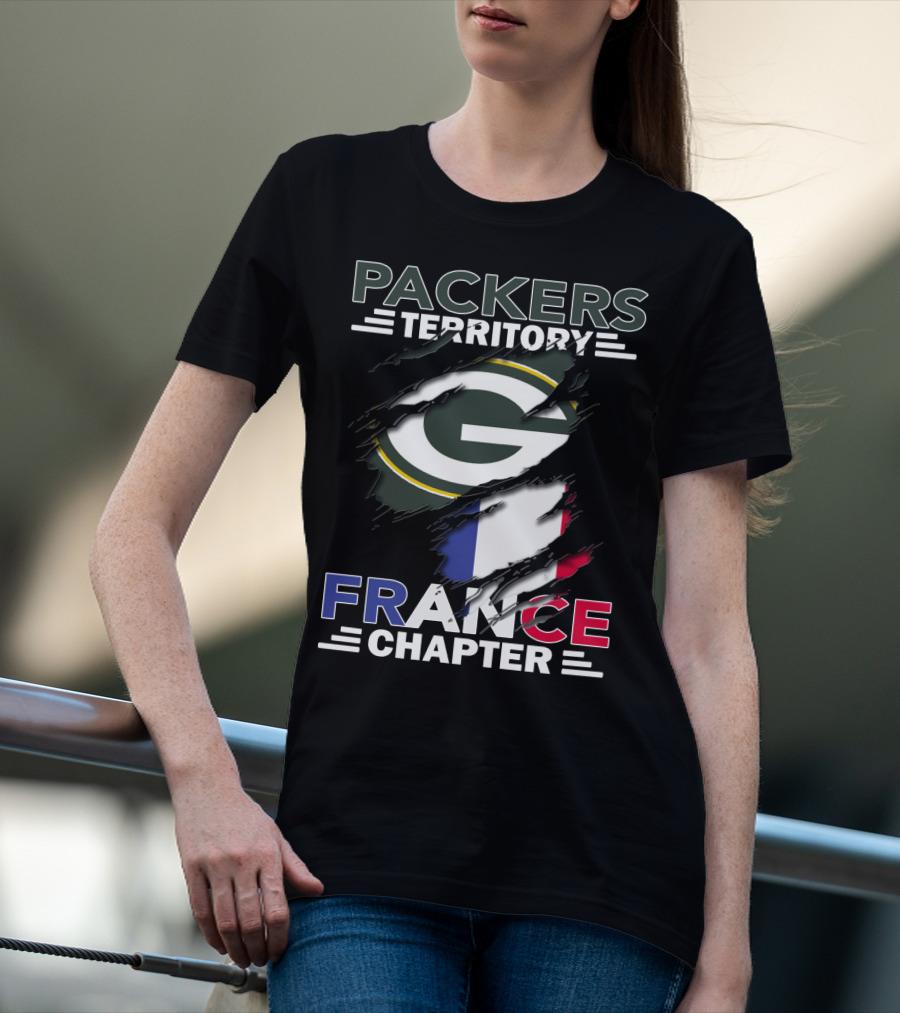 Packers Territory France Chapter Green Bay Logo French Flag T-Shirt