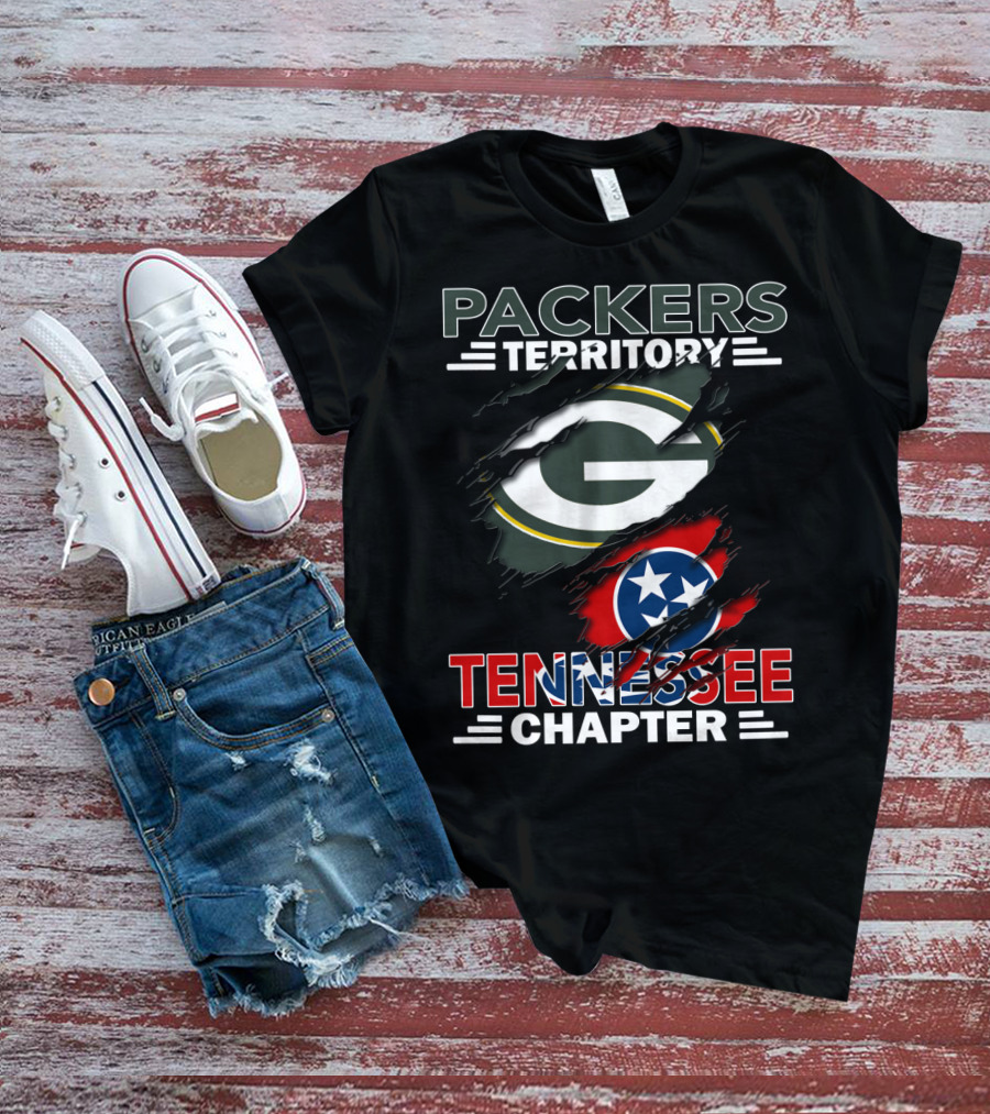 Packers Territory Tennessee Chapter Green Bay Logo Tennessee Flag T-Shirt