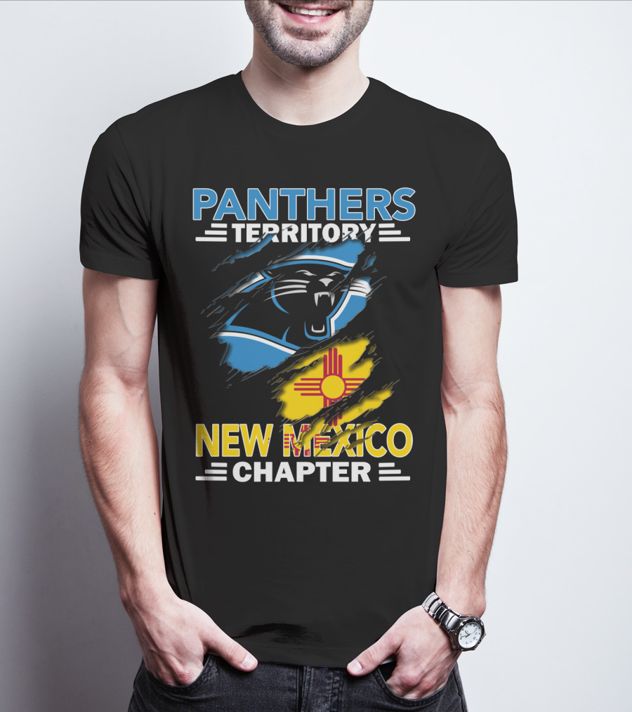 Panthers Territory New Mexico Chapter Zia Symbol Blue Black Panther T-Shirt
