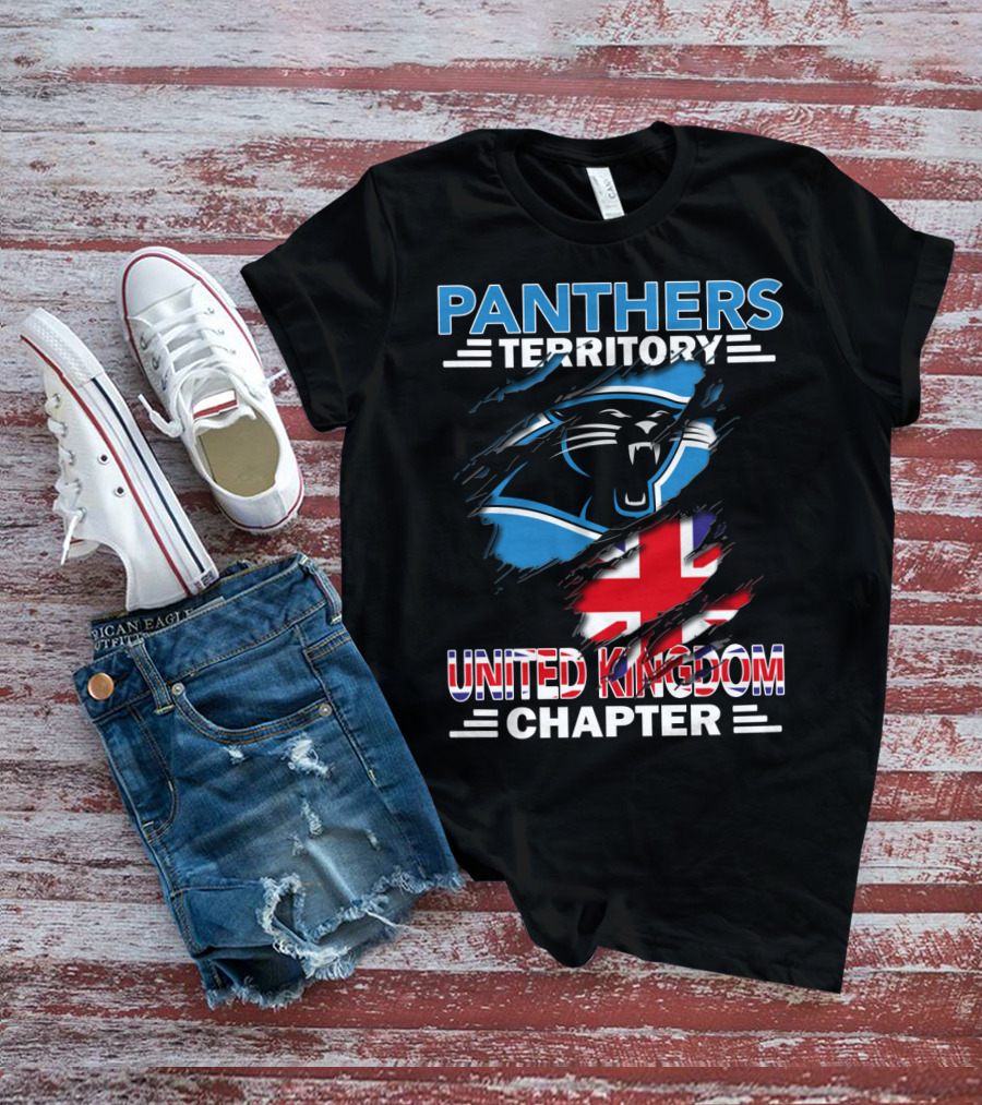 Panthers Territory United Kingdom Chapter British Flag And Panther T-Shirt