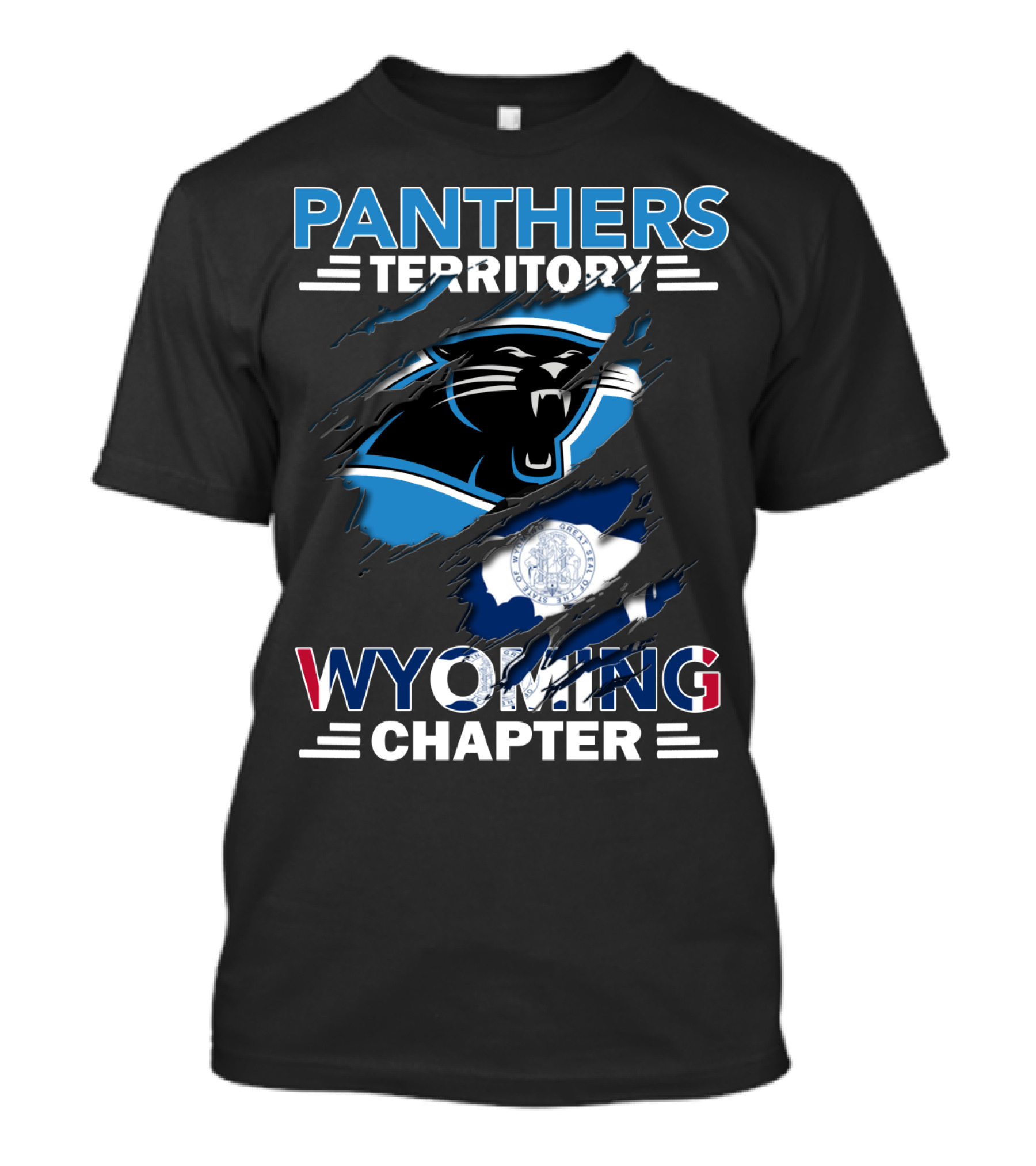 Panthers Territory Wyoming Chapter Logo With State And Team Symbol Combination T-Shirt