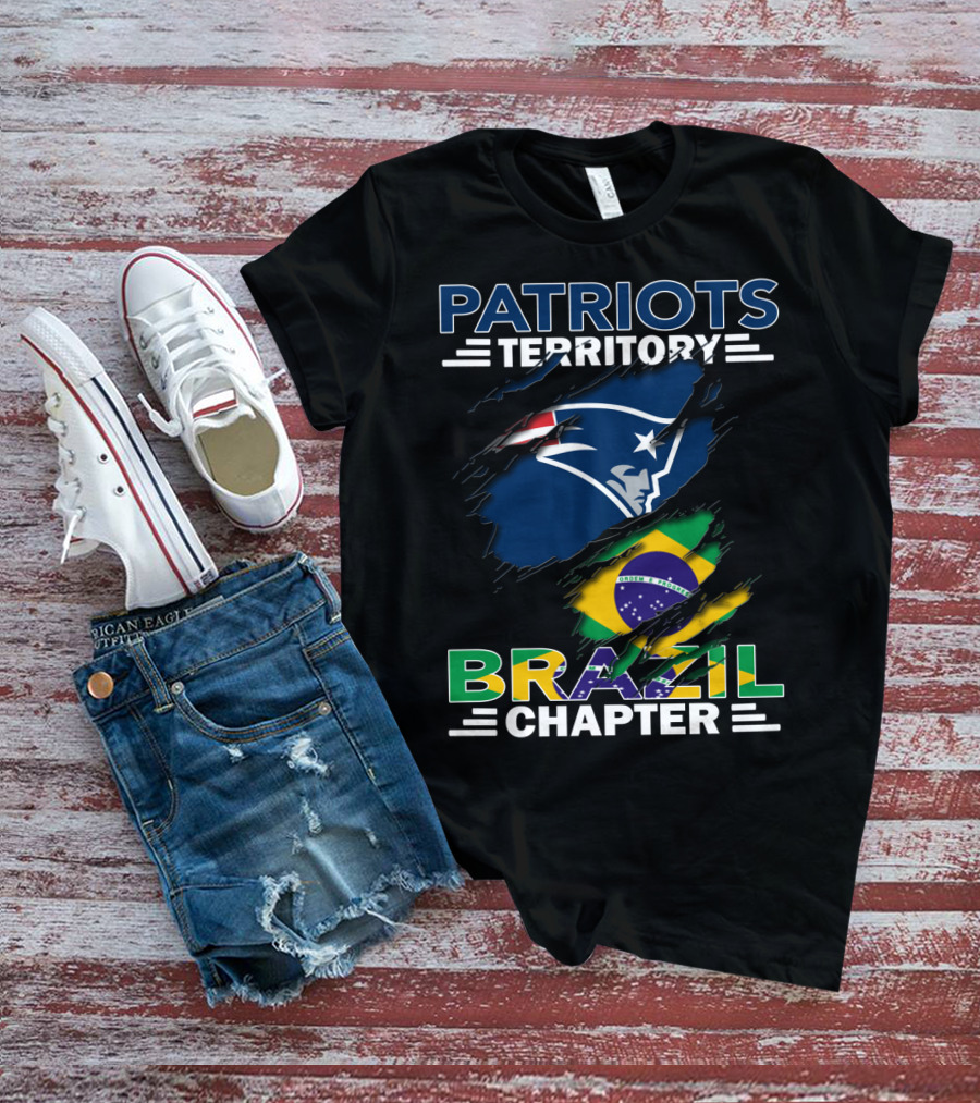 Patriots Territory Brazil Chapter New England Patriots Fan Club Brazil Flag T-Shirt