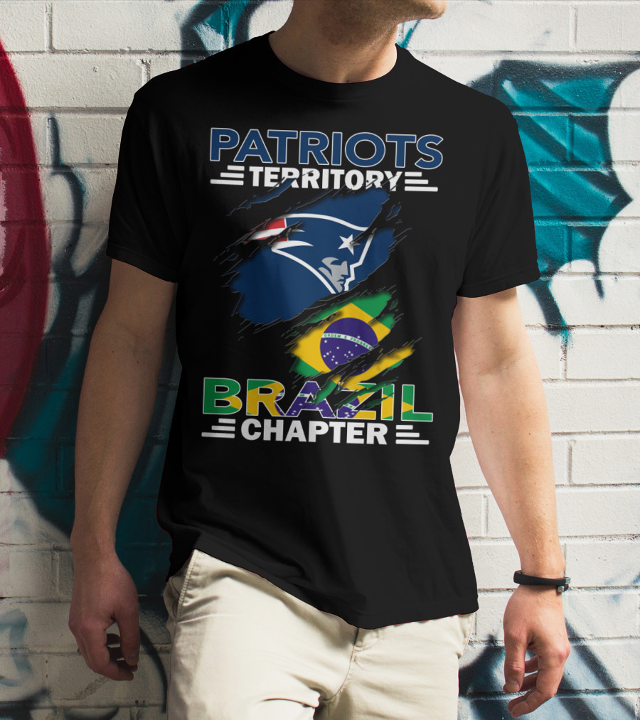 Patriots Territory Brazil Chapter New England Patriots Fan Club Brazil Flag T-Shirt