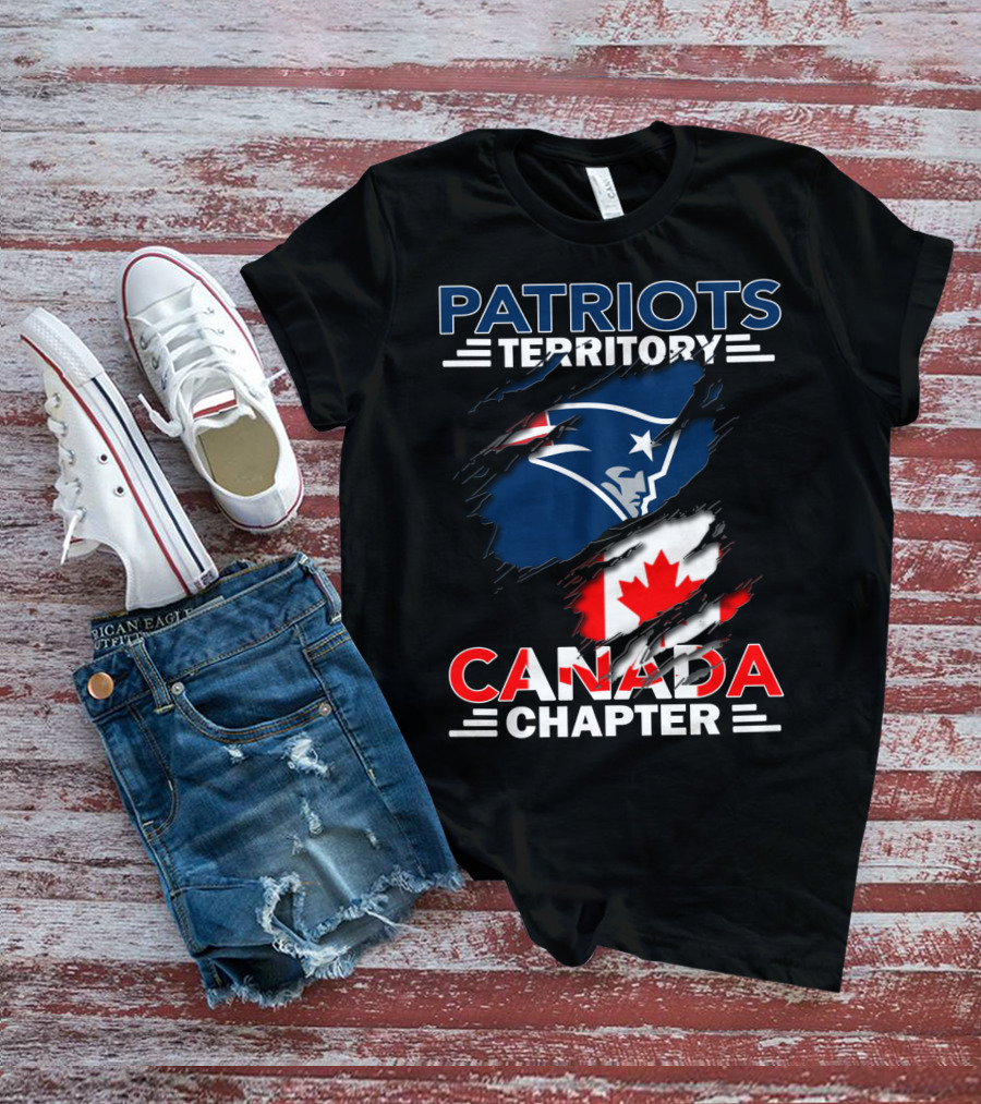 Patriots Territory Canada Chapter Maple Leaf Flag NFL T-Shirt