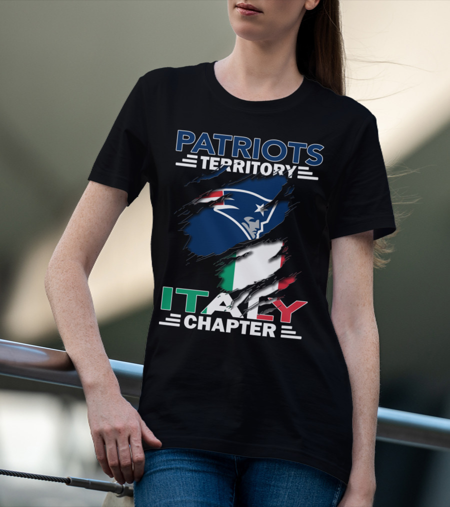 Patriots Territory Italy Chapter New England Logo Italian Flag T-Shirt