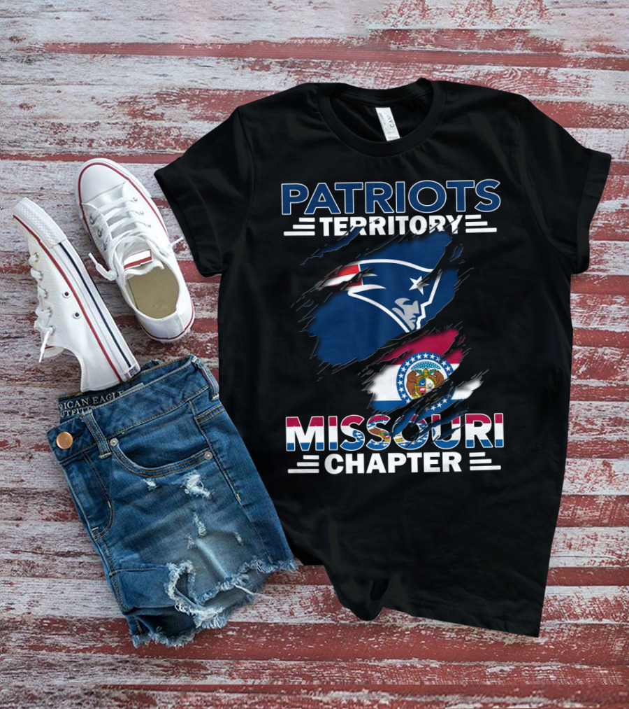 Patriots Territory Missouri Chapter New England Football Flag T-Shirt