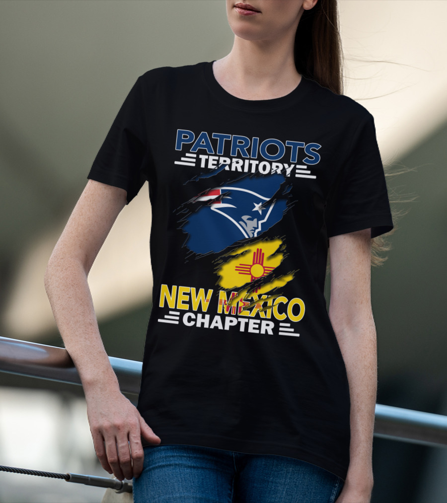 Patriots Territory New Mexico Chapter Patriots Head Logo And New Mexico Flag T-Shirt