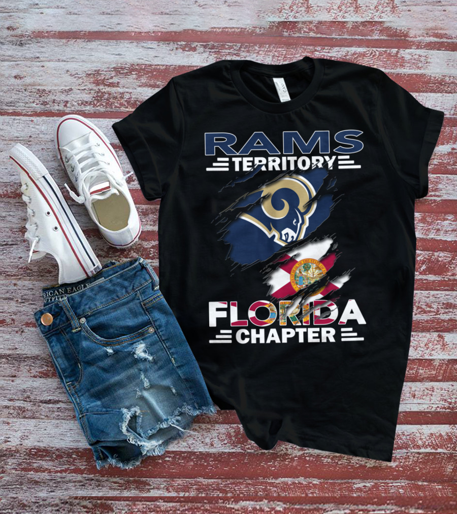 Rams Territory Florida Chapter Flag And Team Logo Fusion T-Shirt