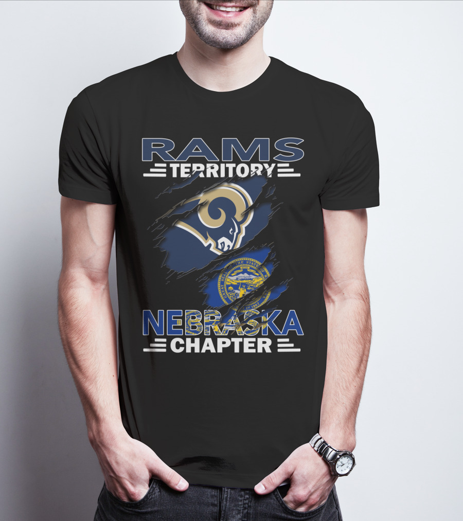 Rams Territory Nebraska Chapter State Seal And Team Logo Fusion T-Shirt