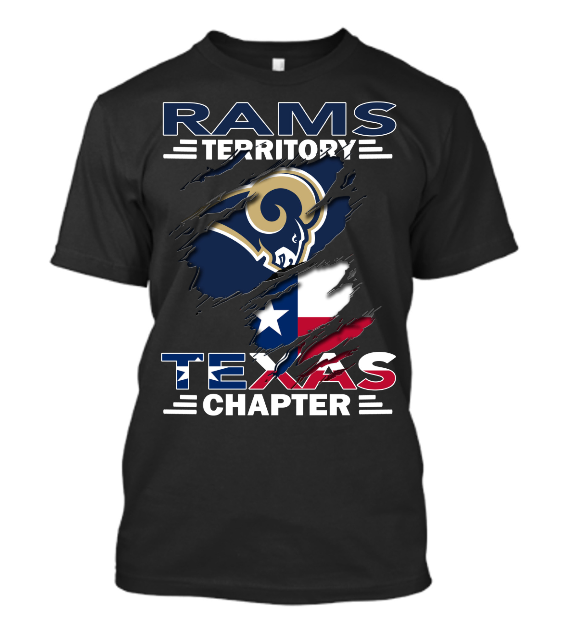 Rams Territory Texas Chapter Sports Logo With Flag T-Shirt