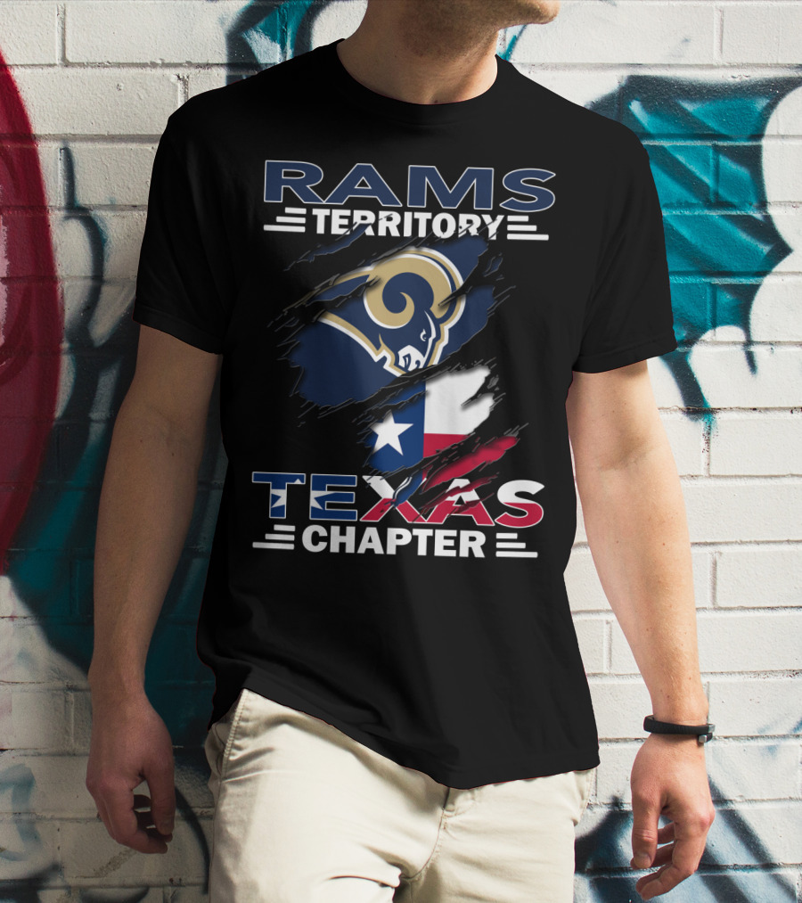 Rams Territory Texas Chapter Sports Logo With Flag T-Shirt