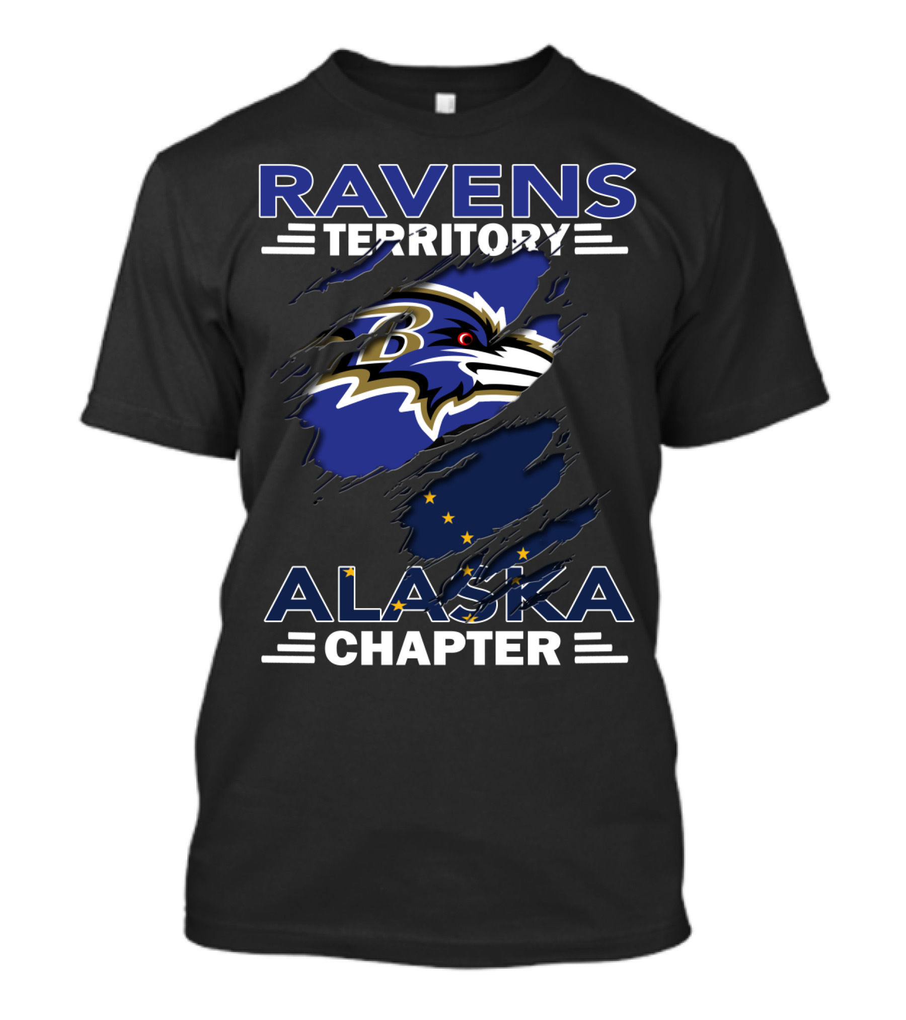 Ravens Territory Alaska Chapter Ravens Logo Alaska Flag Elements T-Shirt