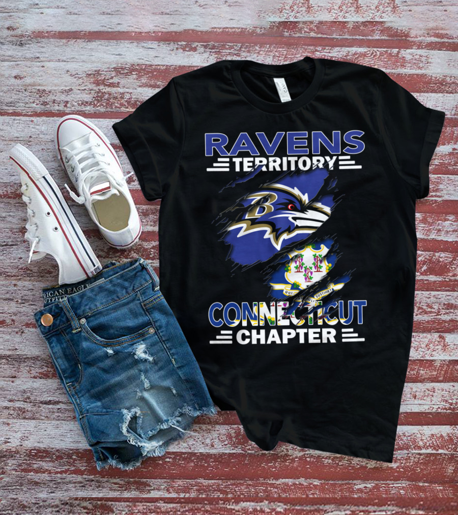 Ravens Territory Connecticut Chapter Nfl Team Fan Association Ravens Logo Connecticut Symbol T-Shirt