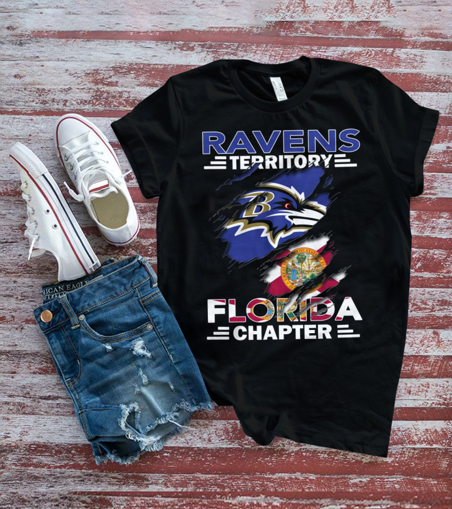 Ravens Territory Florida Chapter Logo With State Flag Elements T-Shirt