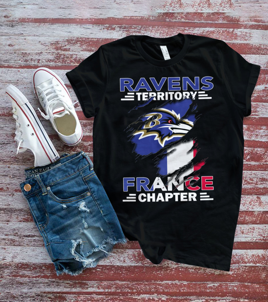 Ravens Territory France Chapter Baltimore Ravens French Flag T-Shirt