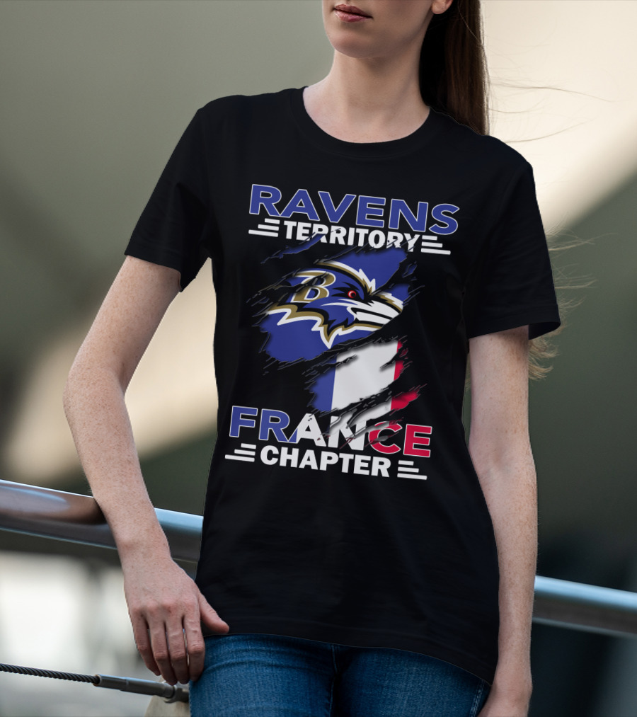 Ravens Territory France Chapter Baltimore Ravens French Flag T-Shirt