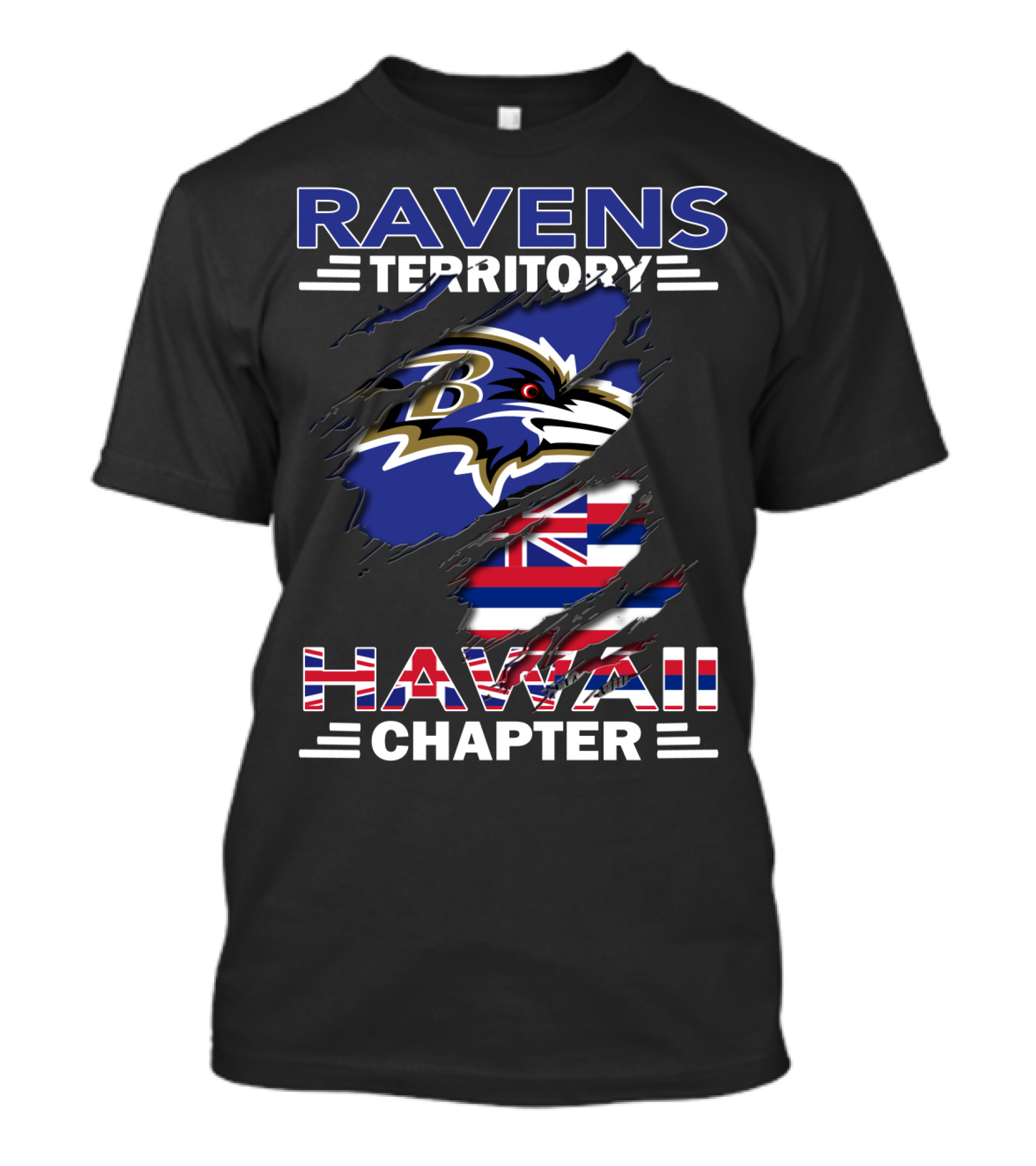 Ravens Territory Hawaii Chapter Baltimore Ravens Hawaii Flag Integration T-Shirt